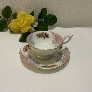 Vintage Mini Coalport Teacup and Saucer floral Bone China Made in England G7